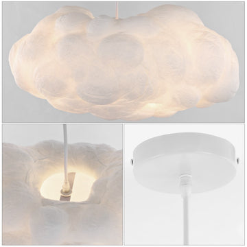 Zephyr 23" Modern Contemporary Silk LED Cloud Pendant - JONATHAN Y